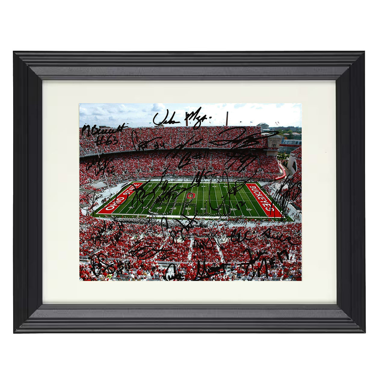 Ohio State Football Ohio Stadium Packed Crowd Field View 8x10 black beveled frame college football wall art