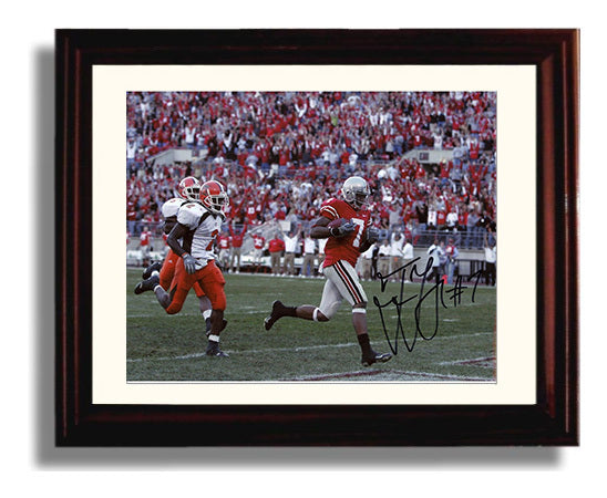 Ohio State Football Ted Ginn Jr Open Field Breakaway Sprint College Football Wall Art 8x10 Beveled Frame wall art print – College Football decor