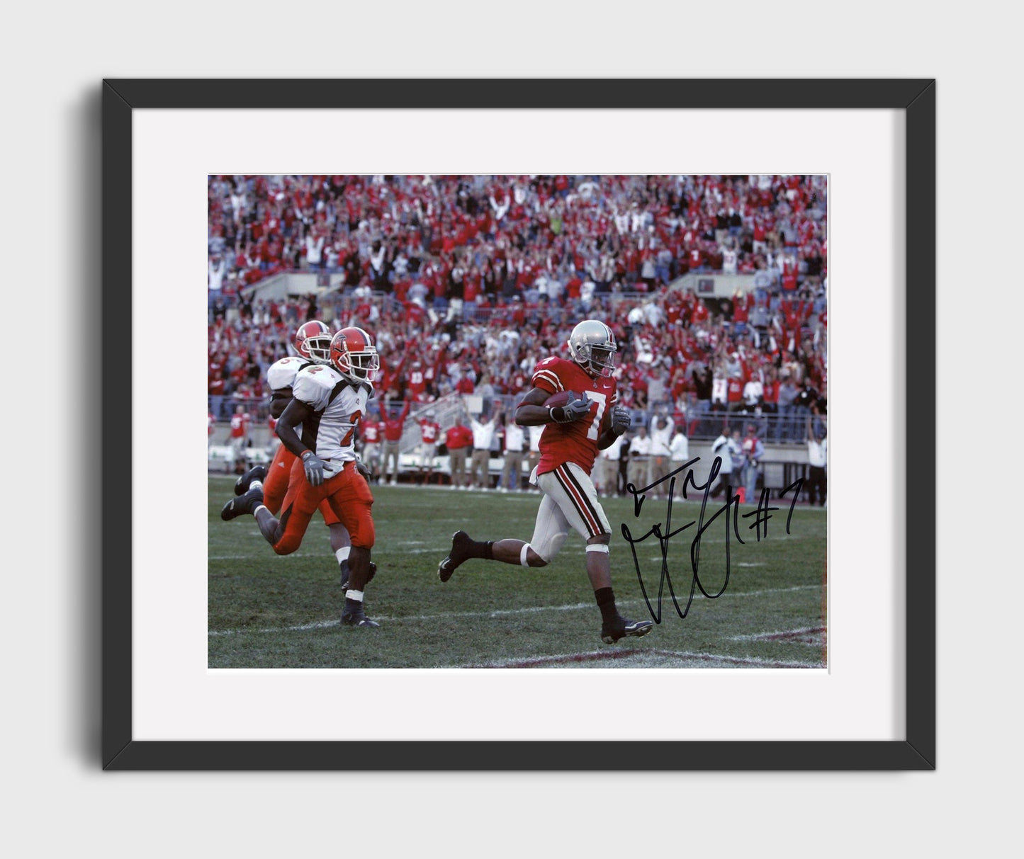 Ohio State Football Ted Ginn Jr Open Field Breakaway Sprint College Football Wall Art 16x20 Gallery Frame wall art print – College Football decor