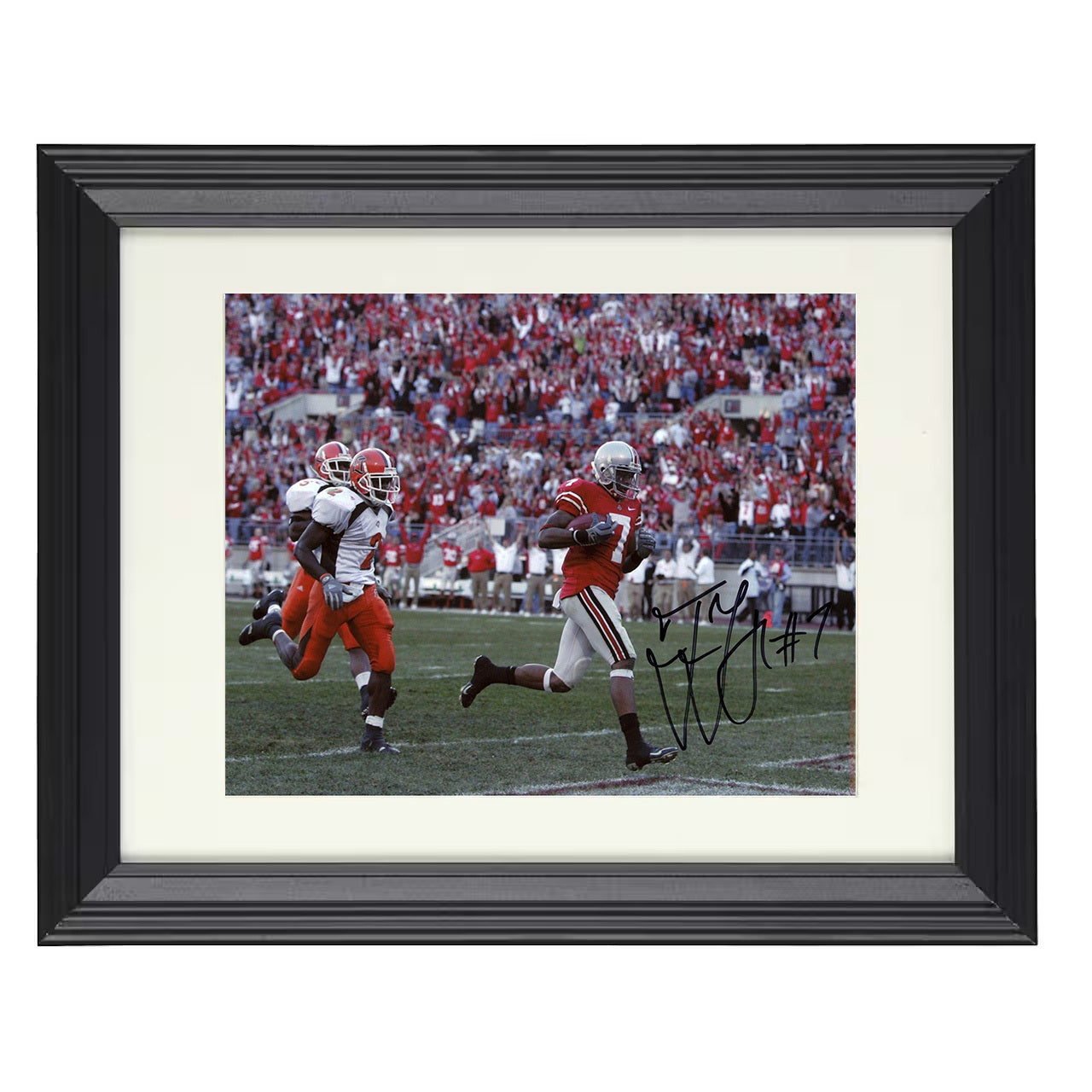 Ohio State Football Ted Ginn Jr Open Field Breakaway Sprint 8x10 black beveled frame college football wall art