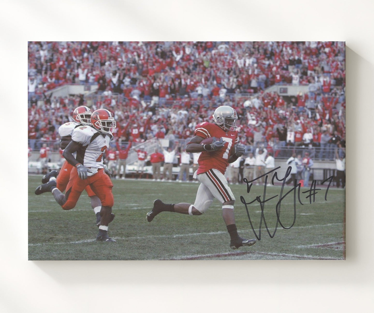 Ohio State Football - Ted Ginn Jr Open Field Breakaway Sprint 8x10 Canvas college football wall art
