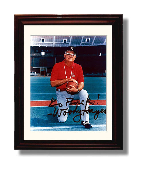 Ohio State Football Woody Hayes Sideline Legacy College Football Wall Art 8x10 Beveled Frame wall art print – College Football decor