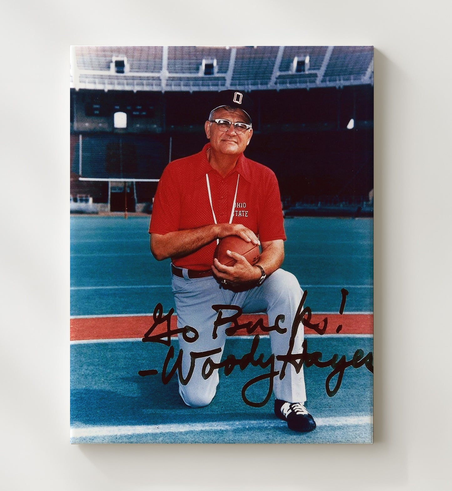 Ohio State Football - Woody Hayes Sideline Legacy 8x10 Canvas college football wall art