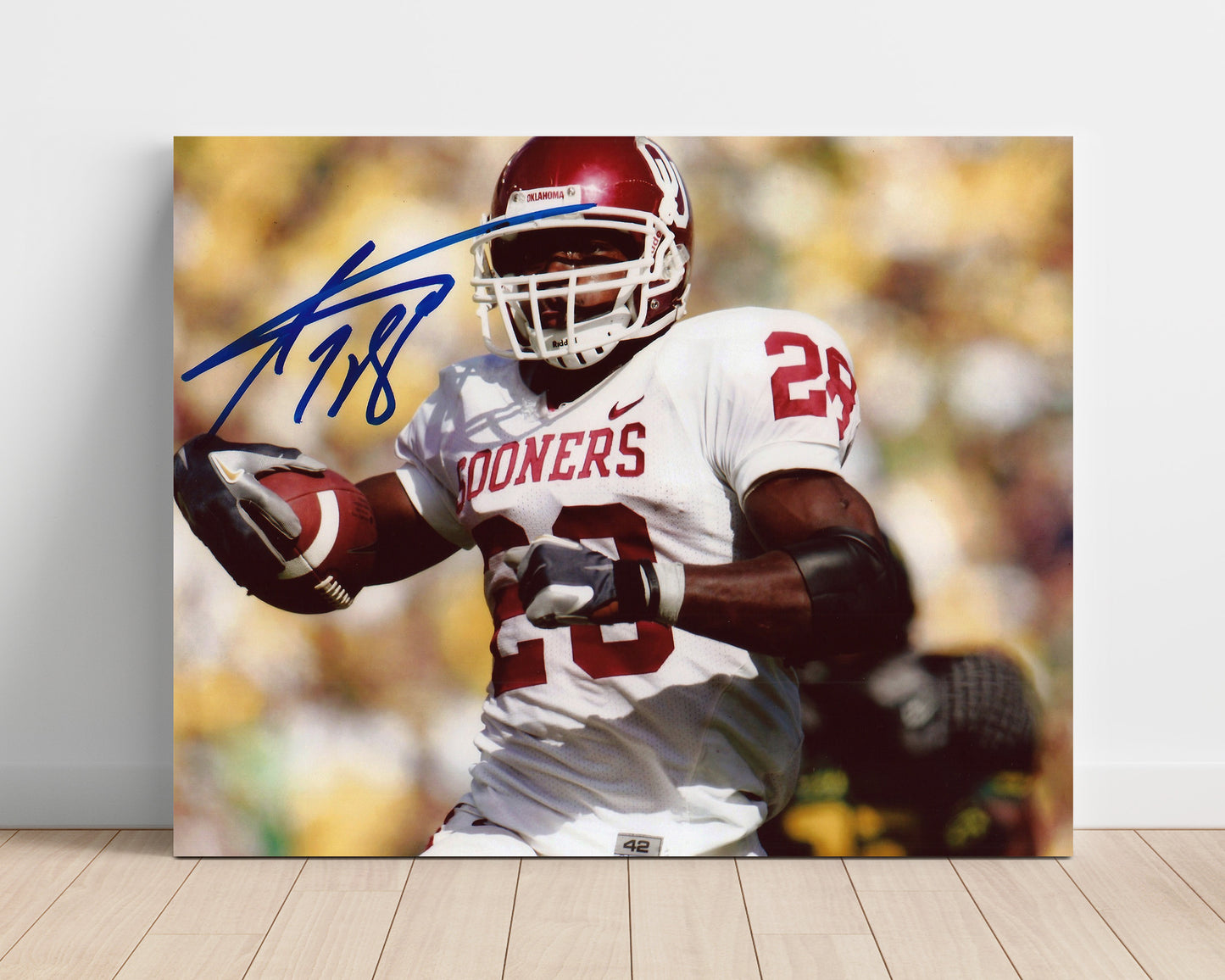 Oklahoma Football Adrian PetersonOpen Field Run College Football Wall Art 16x20 Unframed Print wall art print – College Football decor