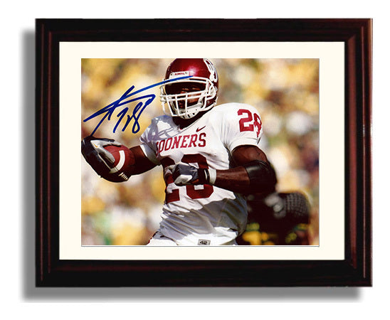 Oklahoma Football - Adrian PetersonOpen Field Run 8x10 Beveled Frame college football wall art