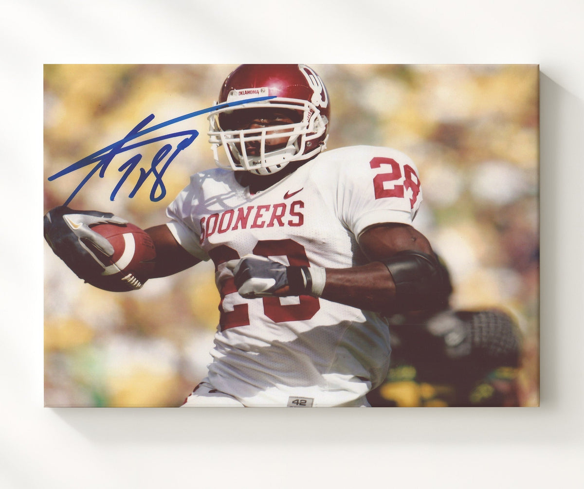 Oklahoma Football - Adrian PetersonOpen Field Run 8x10 Canvas college football wall art