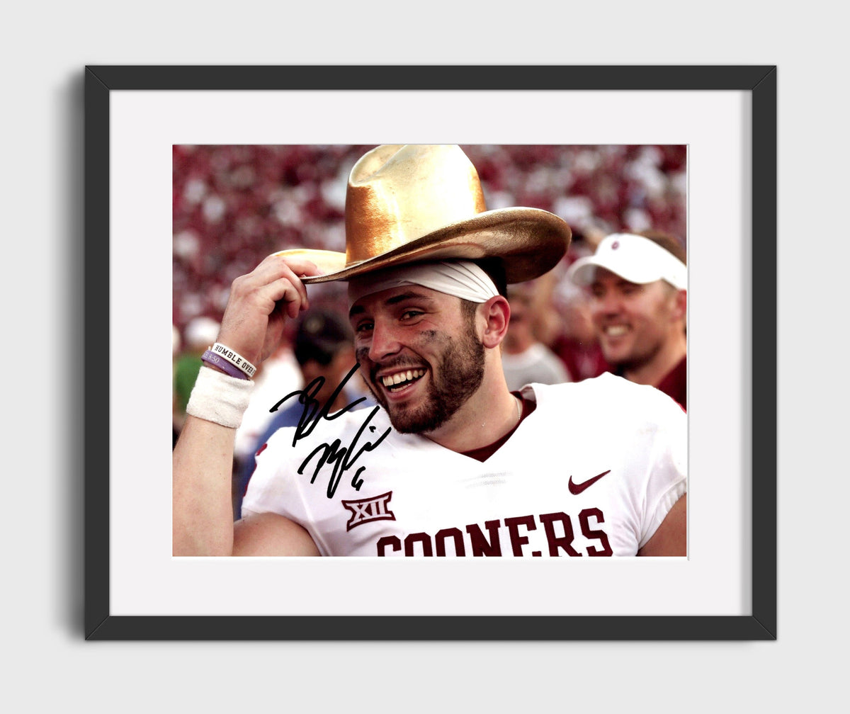 Oklahoma Football - Baker MayfieldPostgame Cowboy Hat 8x10 Gallery Frame college football wall art
