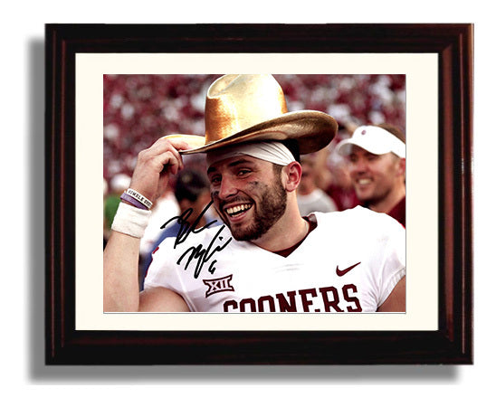 Oklahoma Football - Baker MayfieldPostgame Cowboy Hat 8x10 Beveled Frame college football wall art