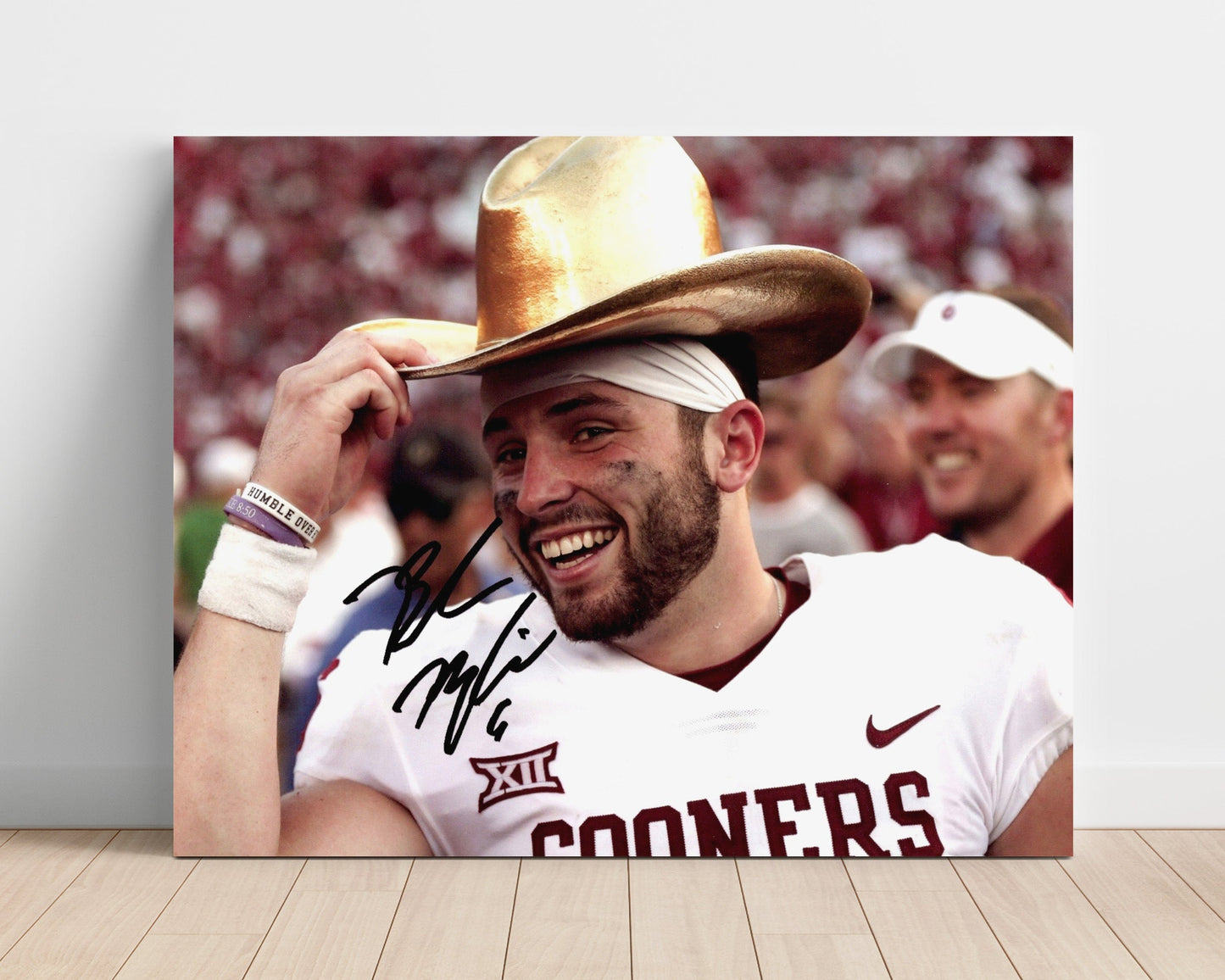 Oklahoma Football - Baker MayfieldPostgame Cowboy Hat 8x10 Unframed Print college football wall art