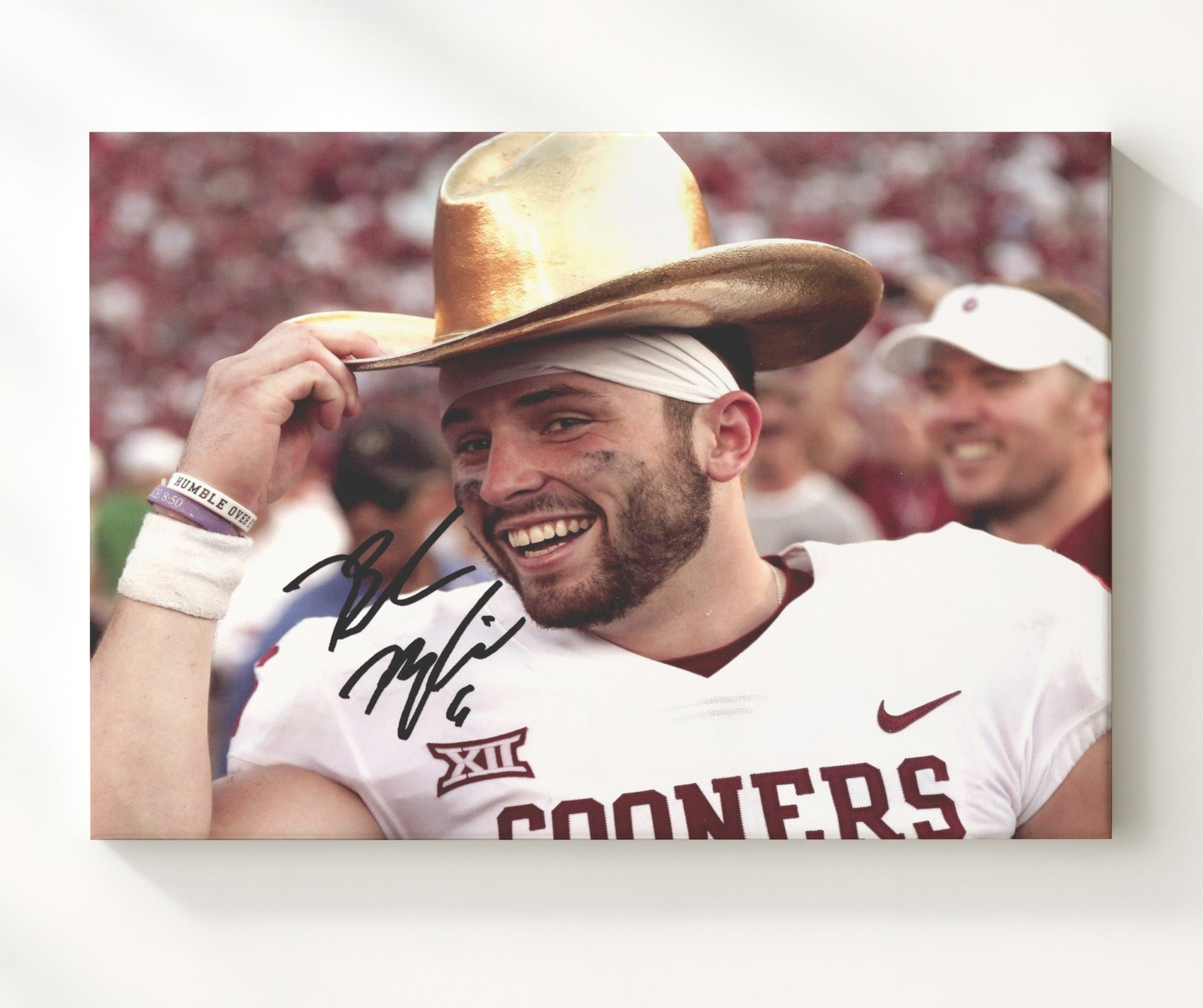 Oklahoma Football - Baker MayfieldPostgame Cowboy Hat 8x10 Canvas college football wall art