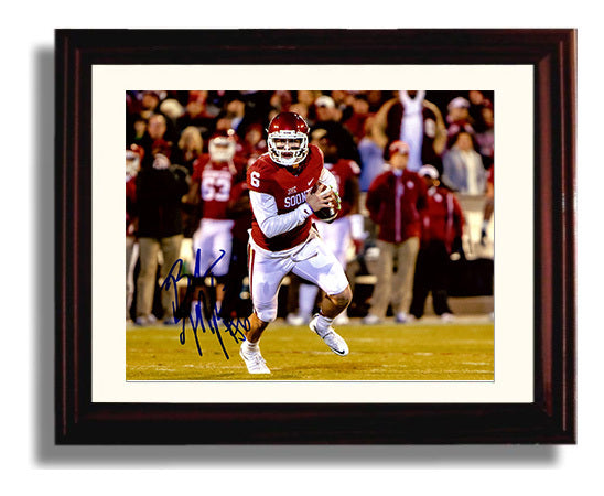 Oklahoma Football - Baker Mayfield Sideline Emotion Crowd Hype 8x10 Beveled Frame college football wall art