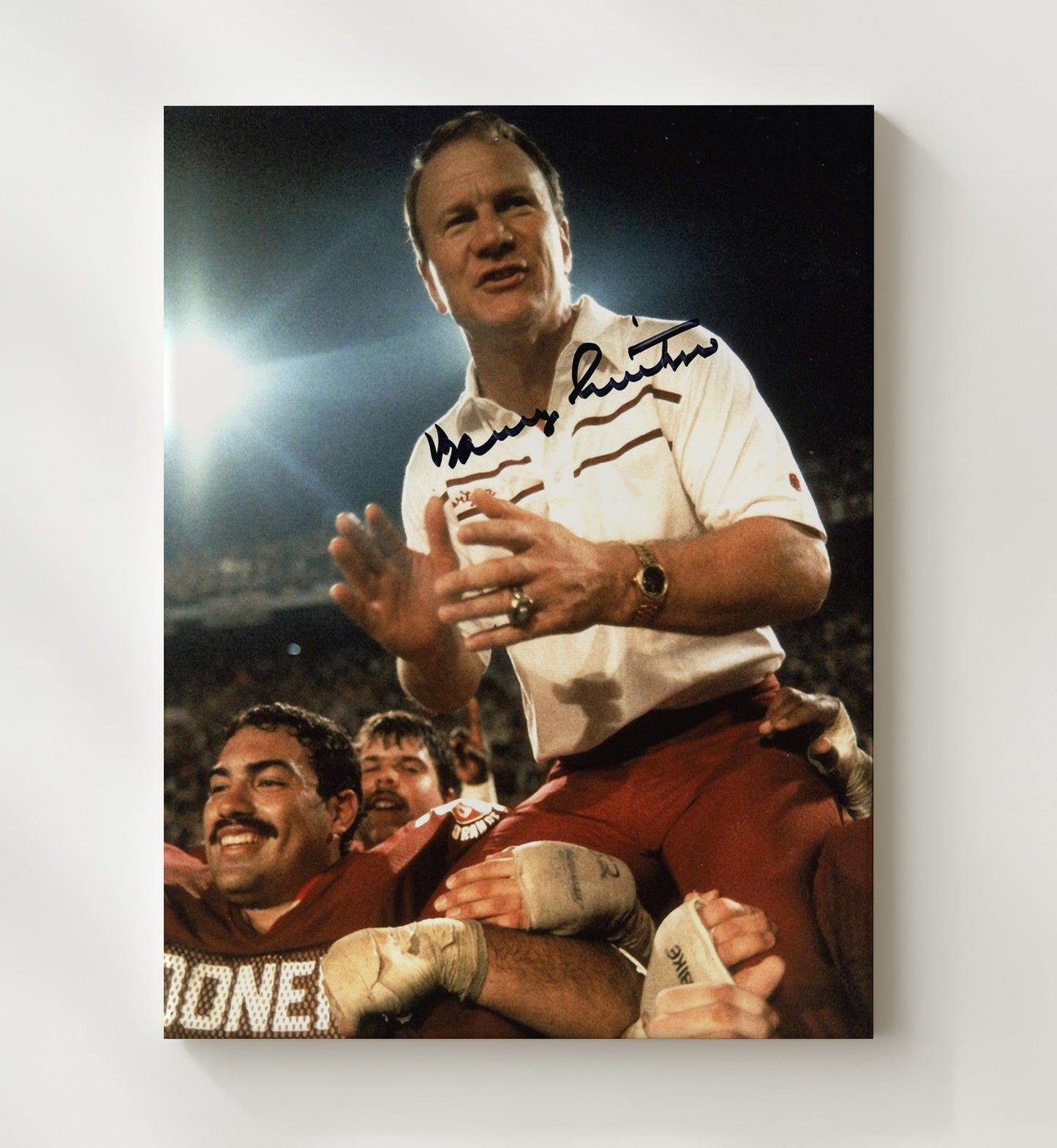 Oklahoma Football - Barry Switzer Sideline Swagger 8x10 Canvas college football wall art