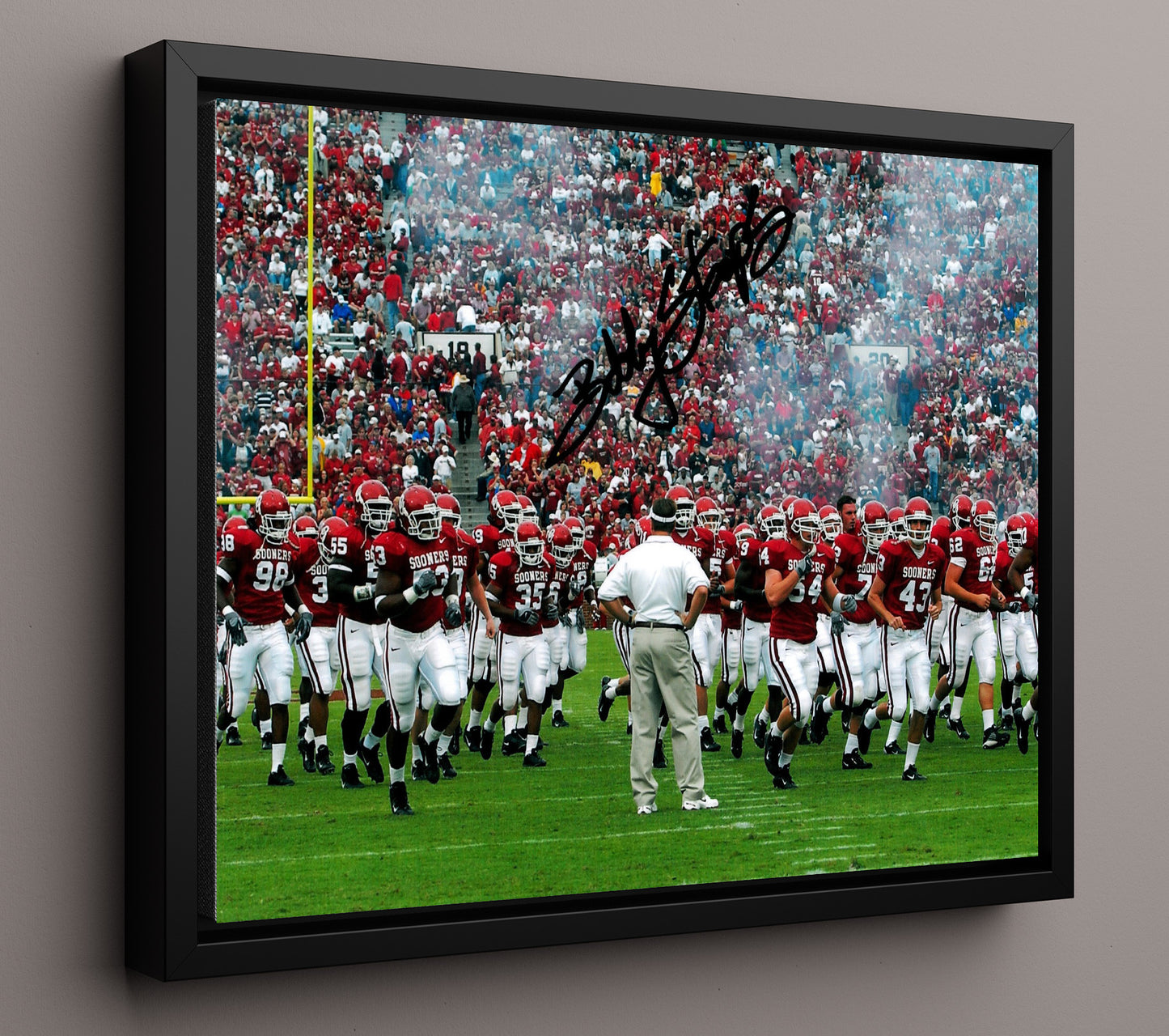 Oklahoma Football - Bob Stoops Tunnel Entrance Walkout 8x10 Framed Canvas college football wall art