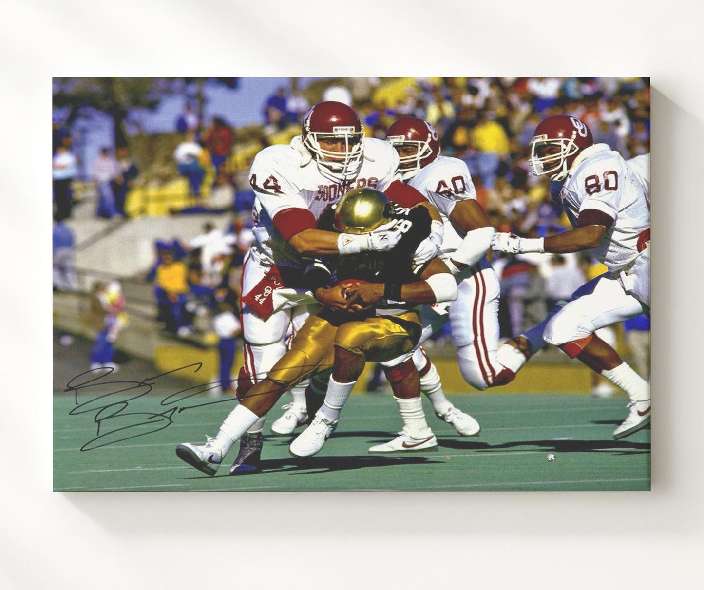 Oklahoma Football - Brian BosworthWrap Tackle 8x10 Canvas college football wall art