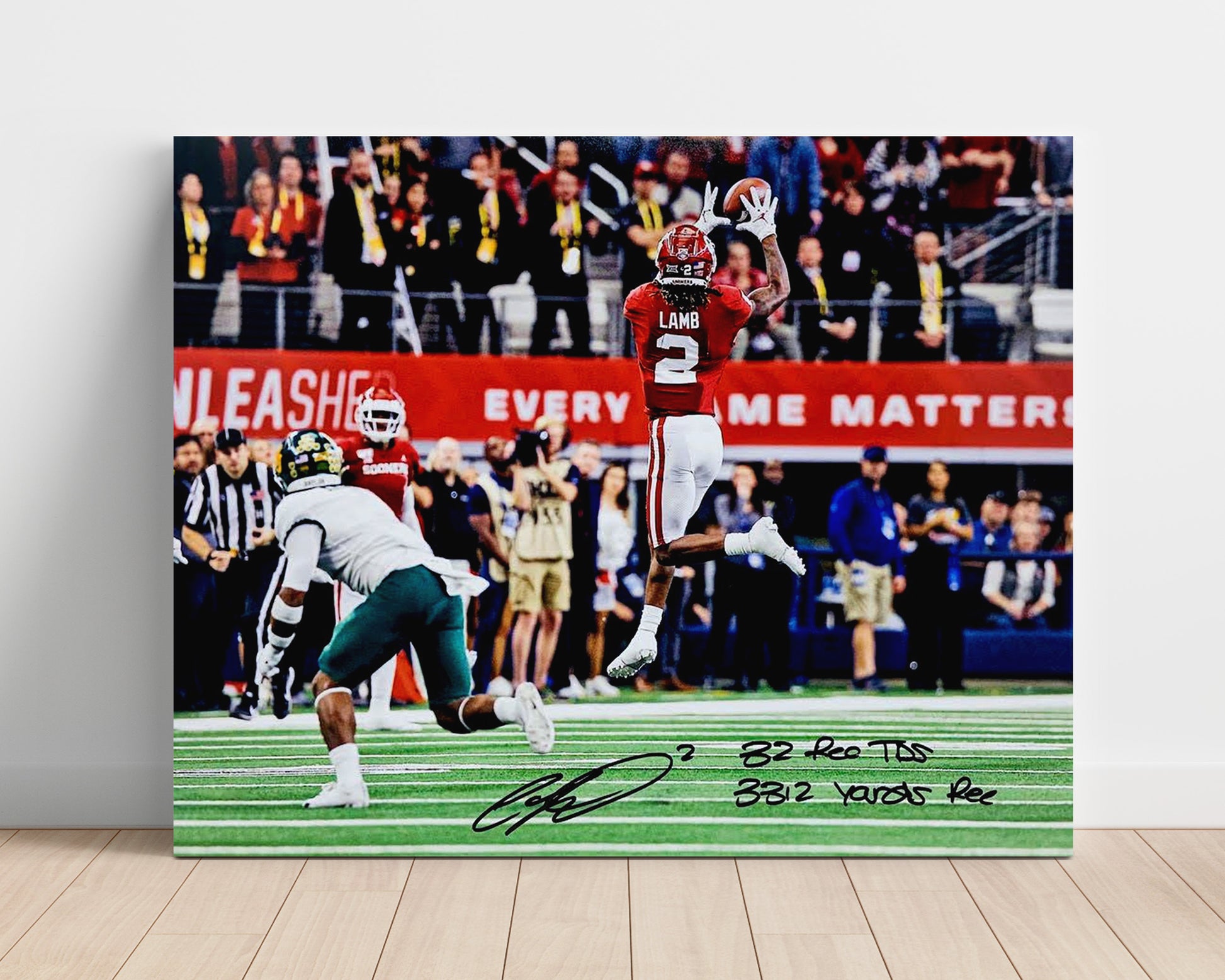 Oklahoma Football - CeeDee LambMidair Catch 8x10 Unframed Print college football wall art