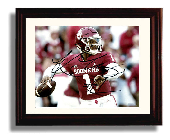 Oklahoma Football Kyler MurrayPocket Throw College Football Wall Art 8x10 Beveled Frame wall art print – College Football decor