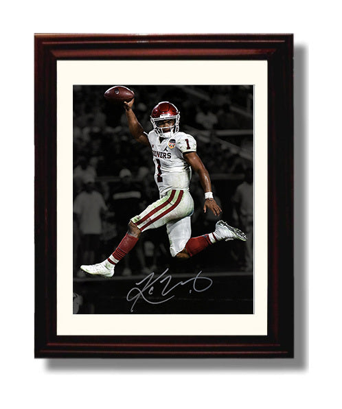 Oklahoma Football Kyler Murray Open Field Burst College Football Wall Art 8x10 Beveled Frame wall art print – College Football decor
