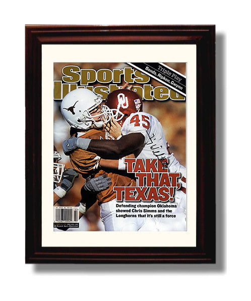 Oklahoma Football Red River Rivalry Hit SI Cover College Football Wall Art 8x10 Beveled Frame wall art print – College Football decor