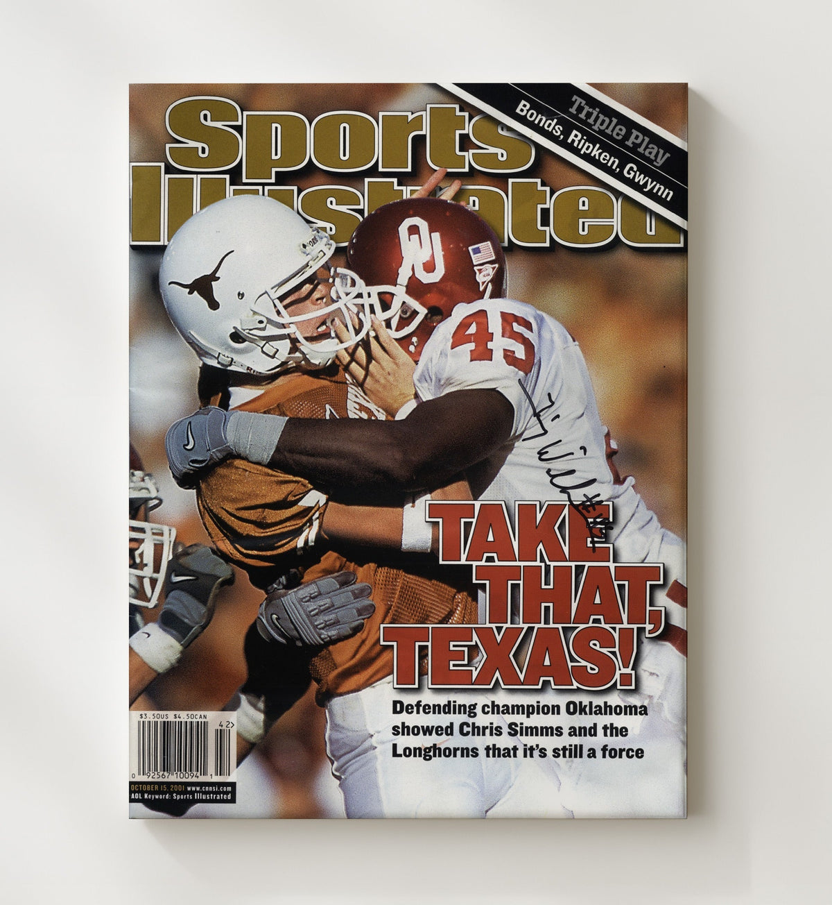 Oklahoma Football - Red River Rivalry Hit SI Cover 8x10 Canvas college football wall art