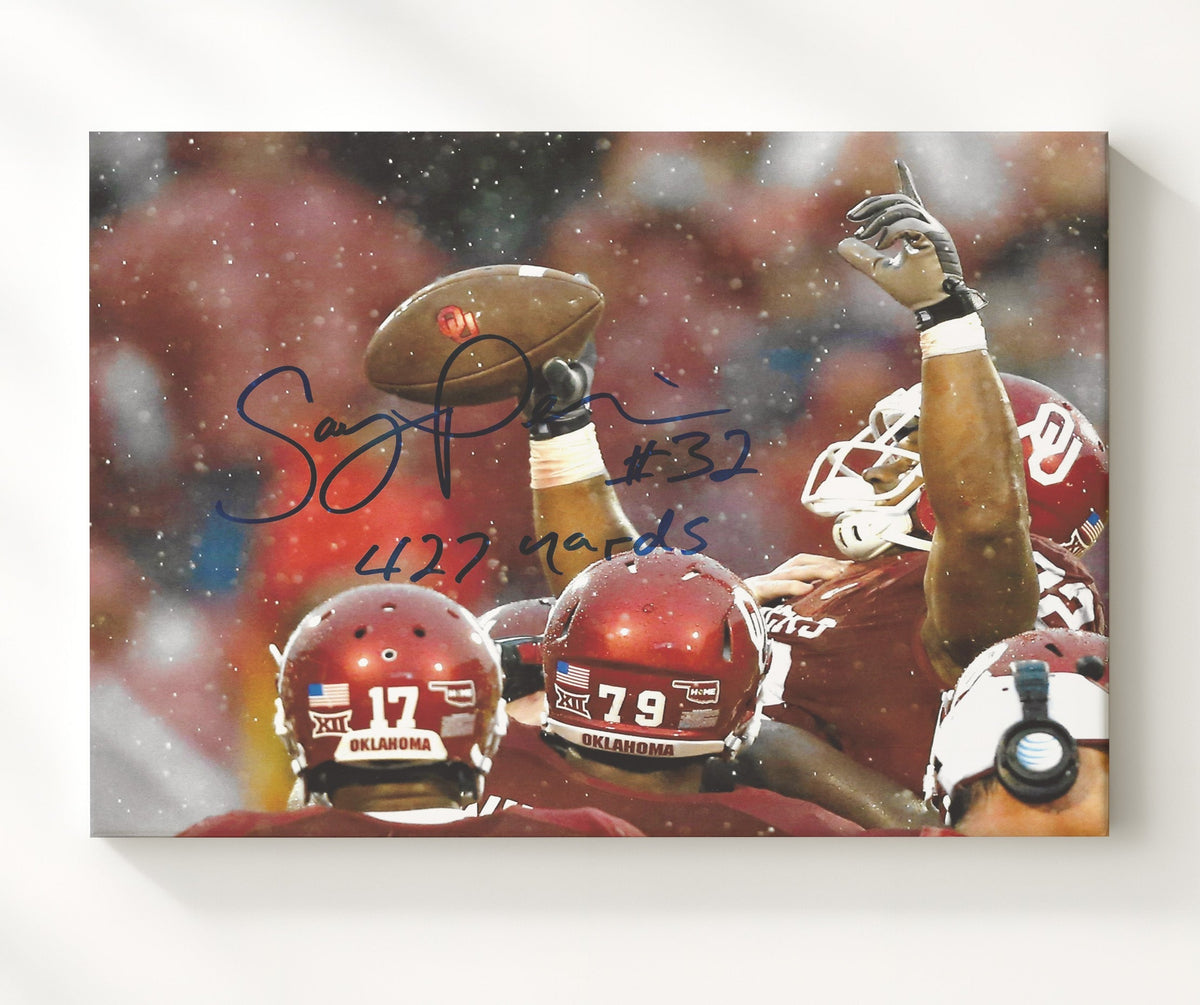 Oklahoma Football - Samaje PerineSnow Celebration 8x10 Canvas college football wall art