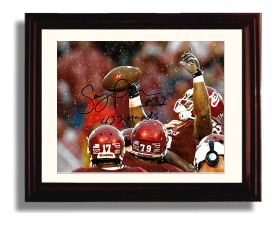 Oklahoma Football - Samaje PerineSnow Celebration 8x10 Beveled Frame college football wall art