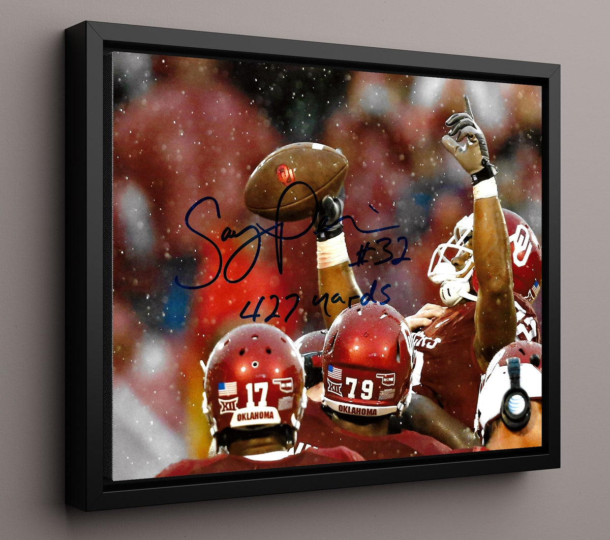 Oklahoma Football - Samaje PerineSnow Celebration 8x10 Framed Canvas college football wall art
