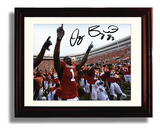 Oklahoma State Football Dez BryantCrowd Celebration College Football Wall Art 8x10 Beveled Frame wall art print – College Football decor