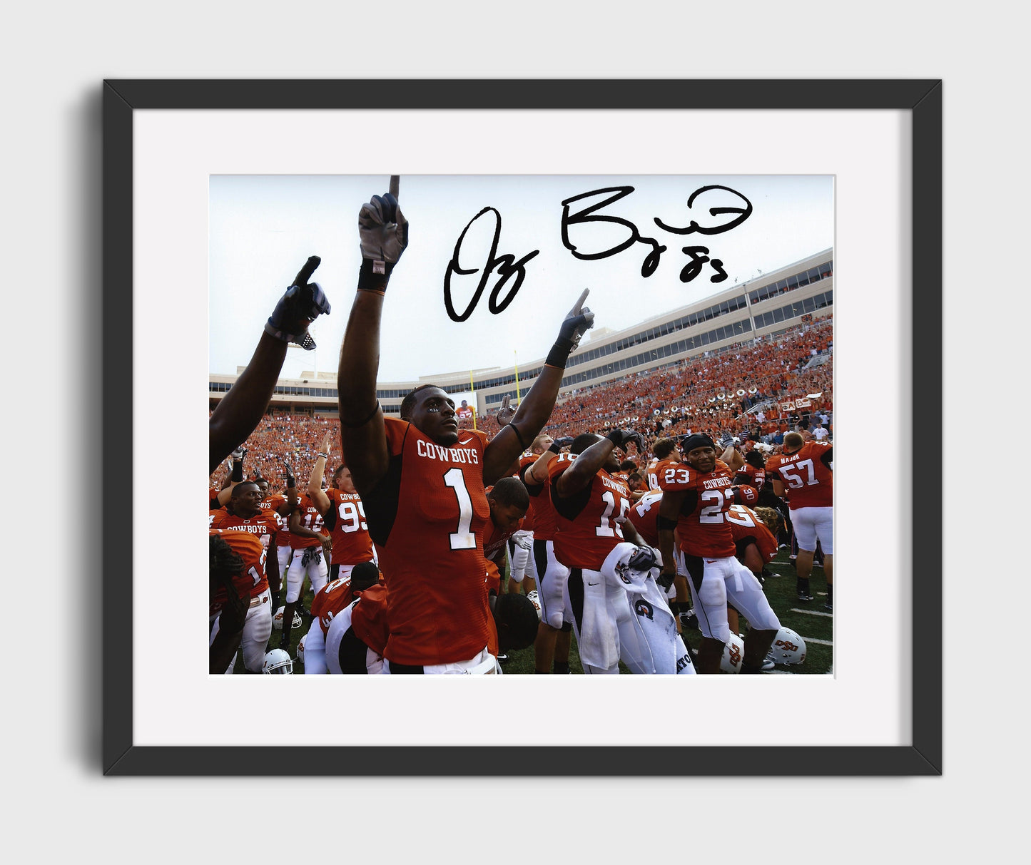 Oklahoma State Football - Dez BryantCrowd Celebration 8x10 Gallery Frame college football wall art