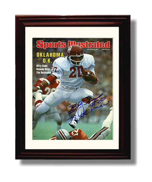 Oklahoma vs Ohio State Football Billy Sims Breakaway Run Buckeyes Clash 1977 SI College 8x10 Beveled Frame wall art print – College Football decor