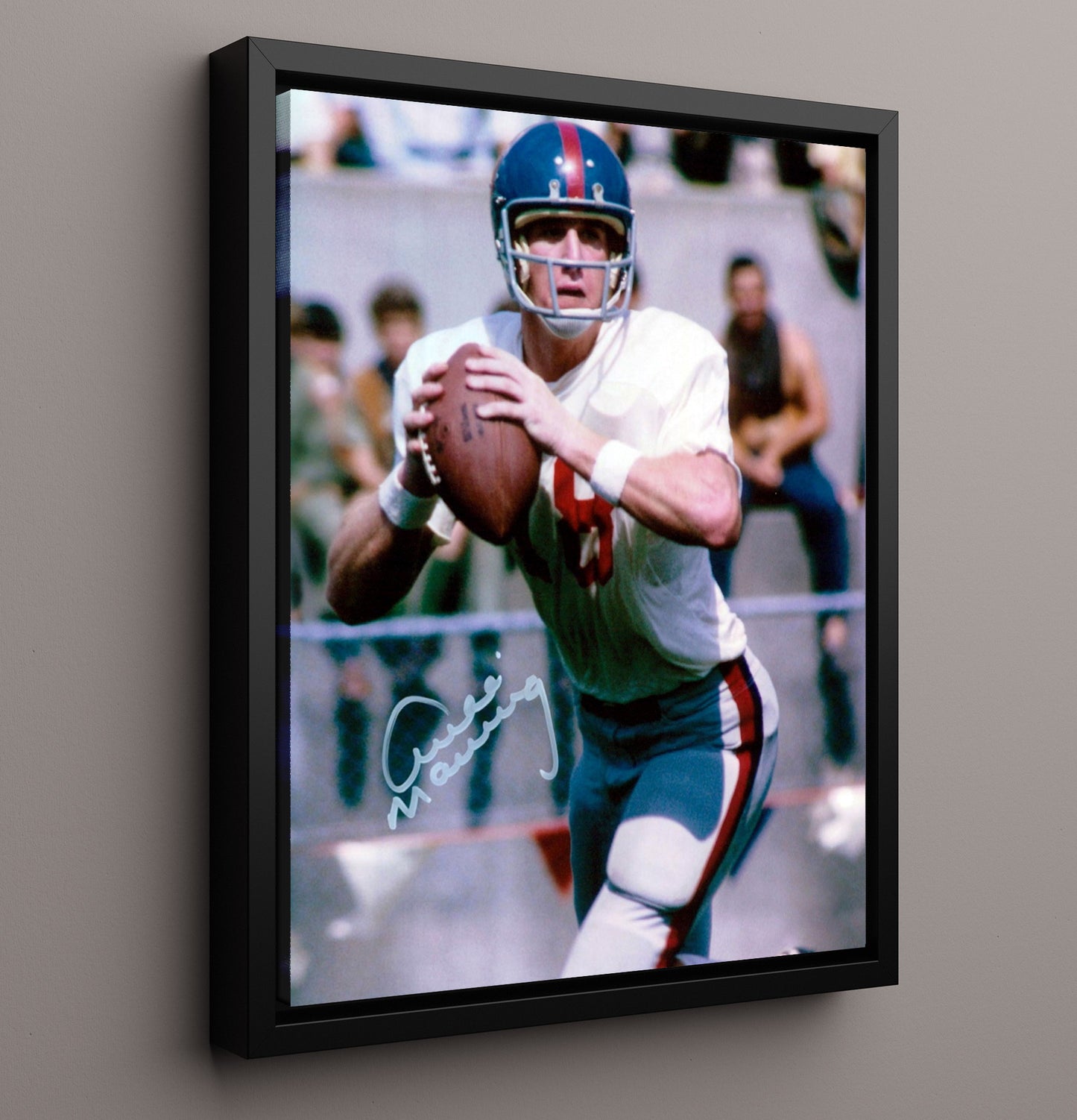 Ole Miss Football Archie Manning Pocket Command College Football Wall Art 16x20 Framed Canvas wall art print – College Football decor