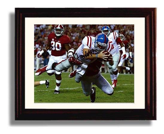 Ole Miss Football - Chad KellyGoal Line Dive 8x10 Beveled Frame college football wall art