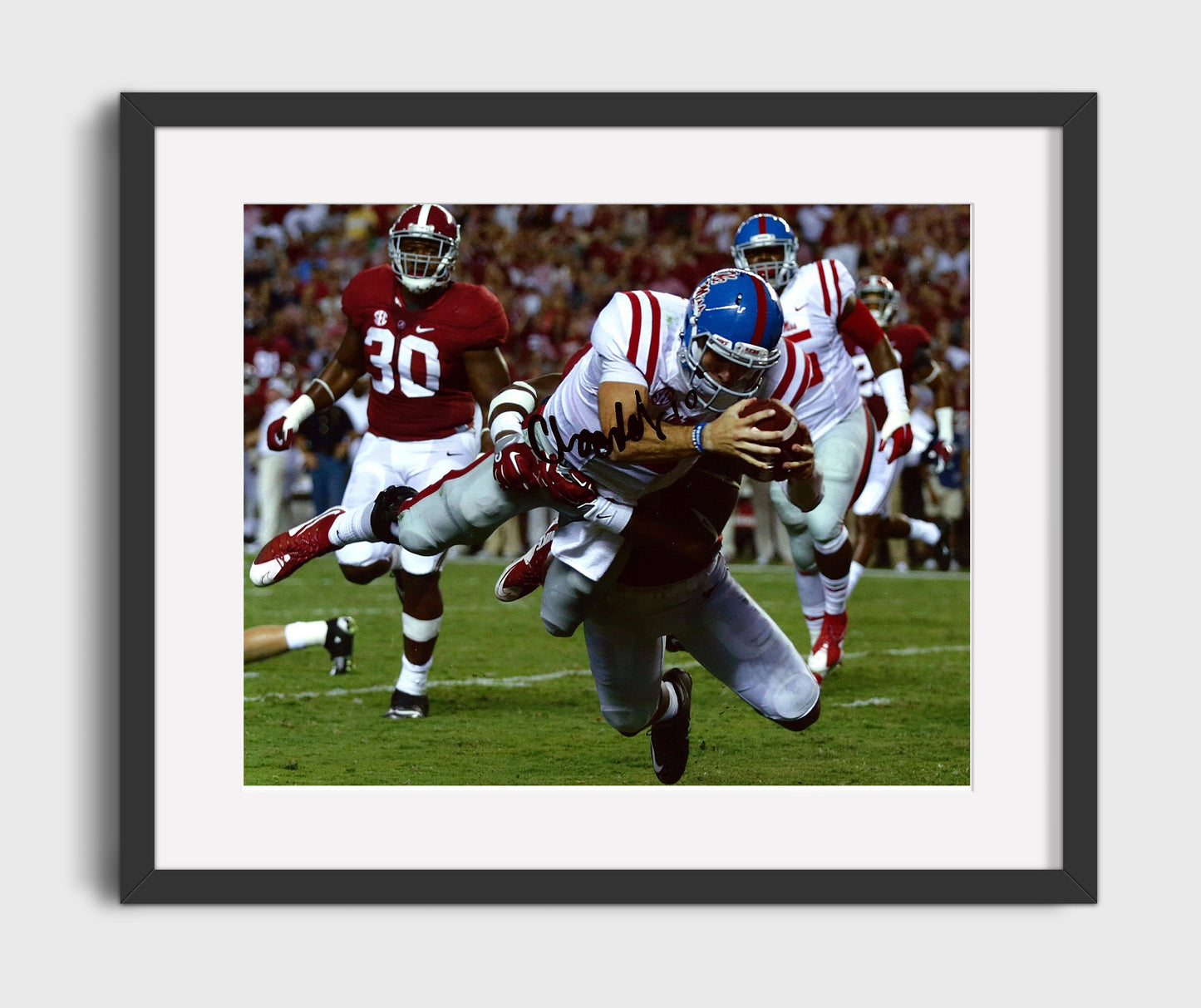 Ole Miss Football - Chad KellyGoal Line Dive 8x10 Gallery Frame college football wall art