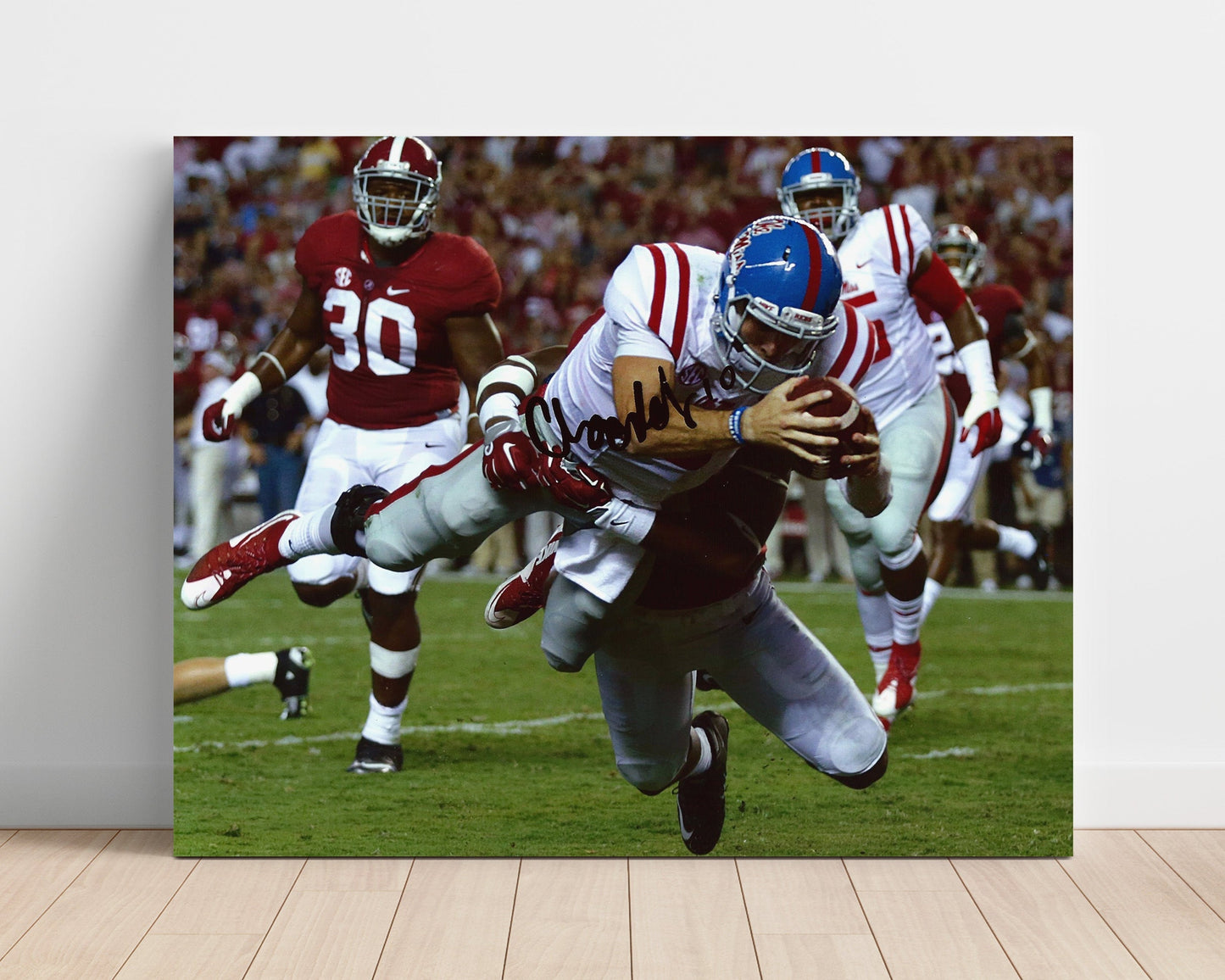 Ole Miss Football - Chad KellyGoal Line Dive 8x10 Unframed Print college football wall art