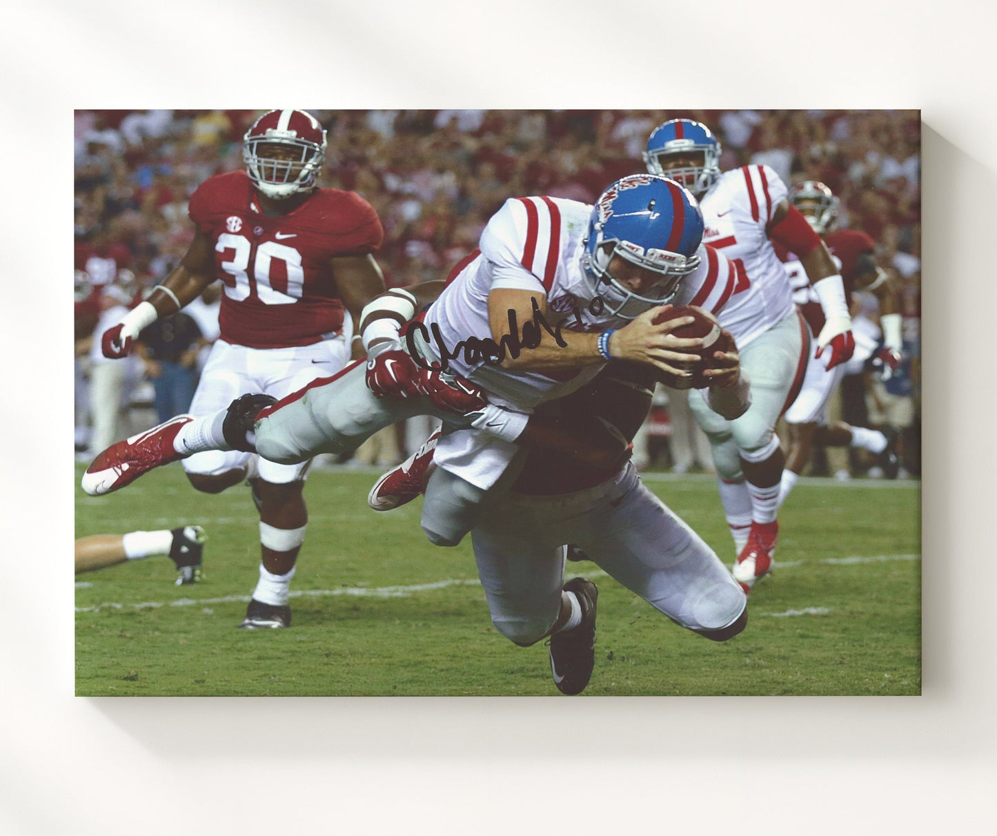 Ole Miss Football - Chad KellyGoal Line Dive 8x10 Canvas college football wall art