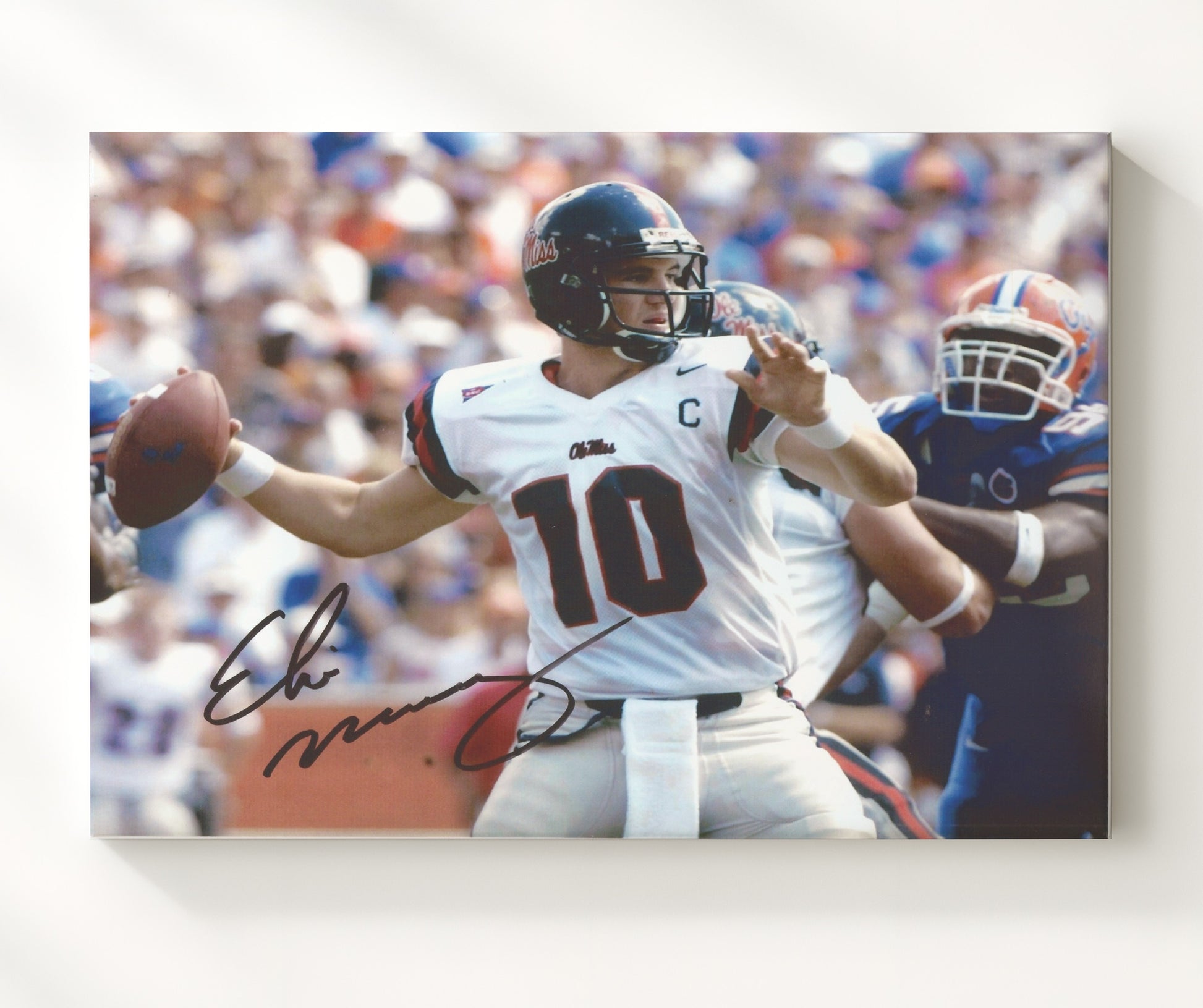 Ole Miss Football - Eli ManningQB Dropback 8x10 Canvas college football wall art