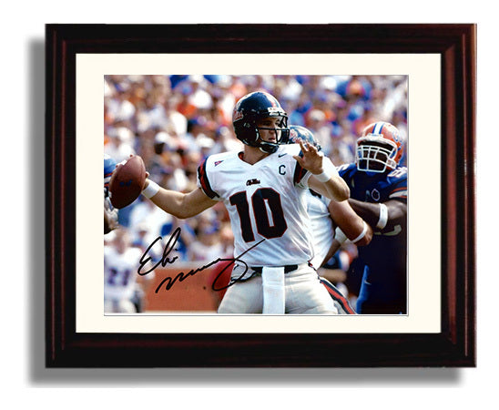 Ole Miss Football - Eli ManningQB Dropback 8x10 Beveled Frame college football wall art