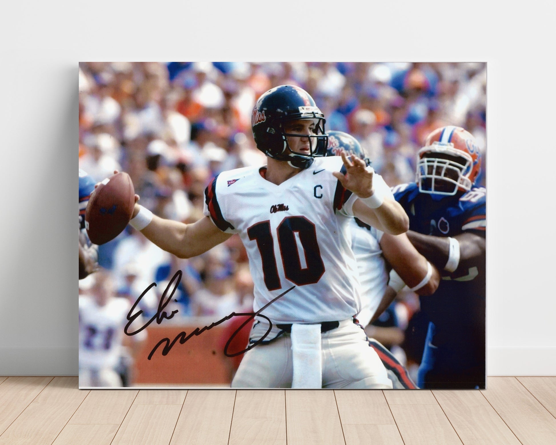 Ole Miss Football Eli ManningQB Dropback College Football Wall Art 16x20 Unframed Print wall art print – College Football decor