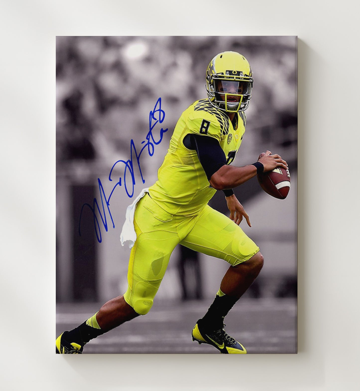 Oregon Football - Marcus Mariota Neon Glide 8x10 Canvas college football wall art