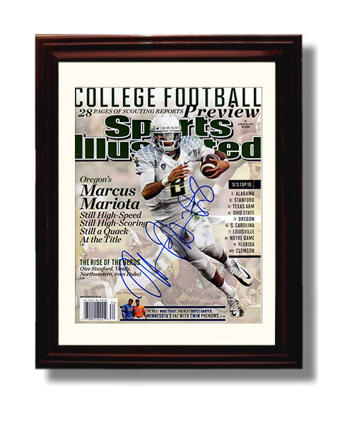 Oregon Football Marcus Mariota Title Chase SI Cover 2013 College Football Wall Art 8x10 Beveled Frame wall art print – College Football decor
