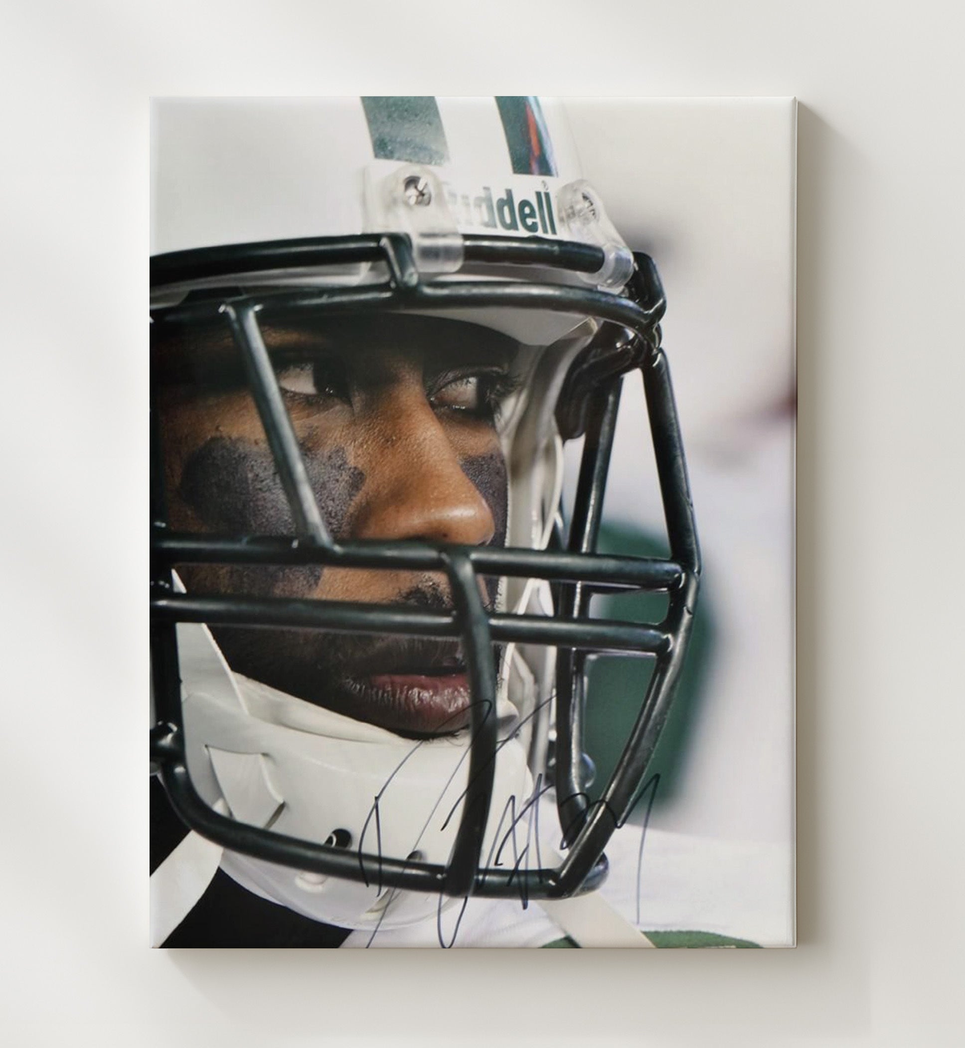 Penn State - Darrelle Revis Lockdown Focus Helmet Close-Up Spotlight 8x10 Canvas college football wall art