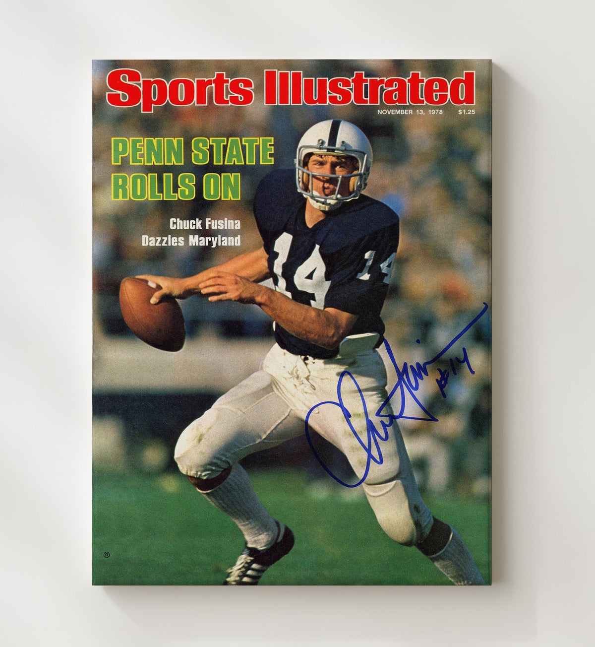 Penn State Football - Chuck Fusina Game Roll SI Cover 1978 8x10 Canvas college football wall art