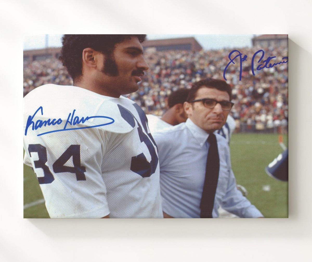 Penn State Football - Franco Harris and Joe PaternoSideline Moment 8x10 Canvas college football wall art