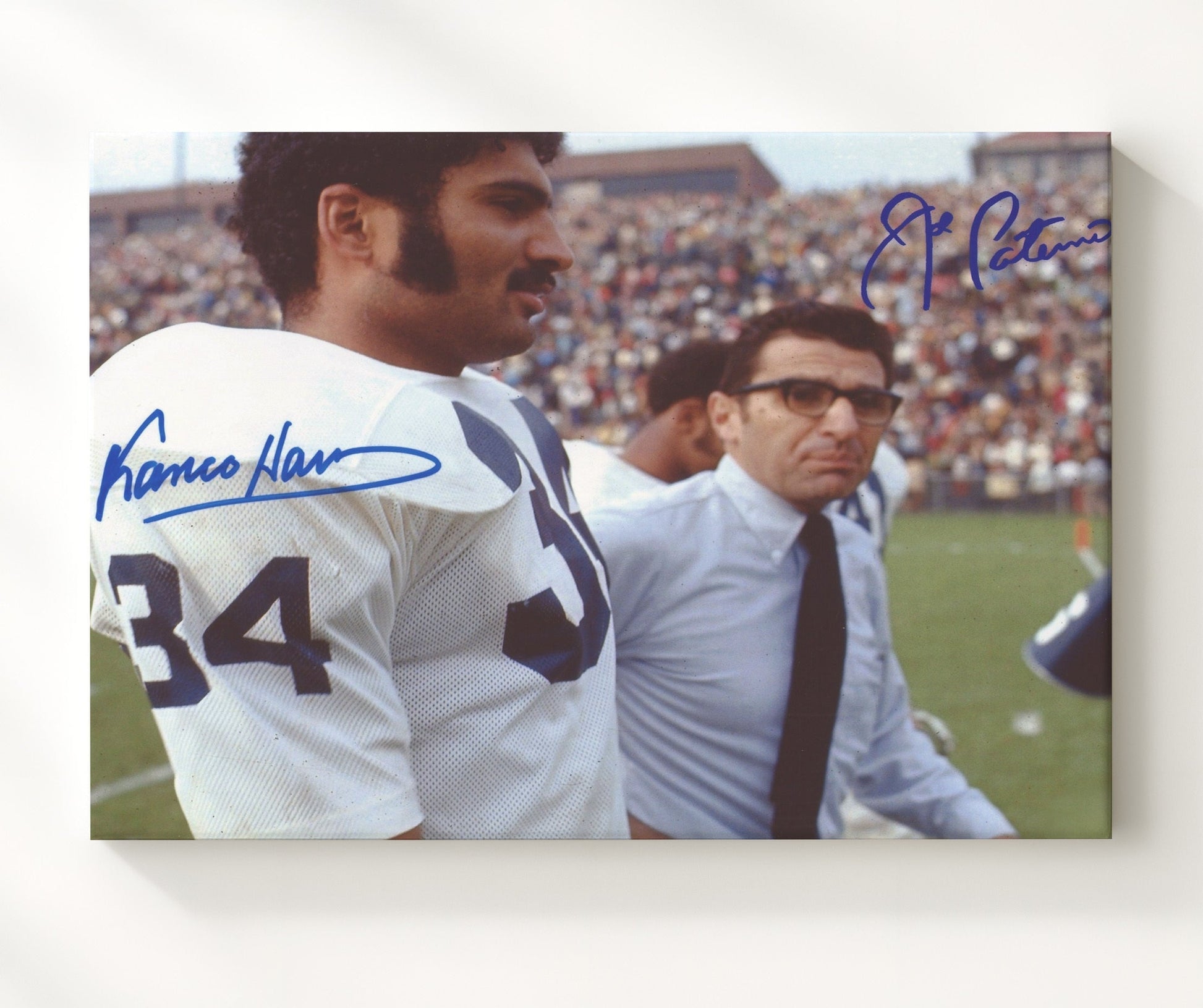 Penn State Football - Franco Harris and Joe PaternoSideline Moment 8x10 Canvas college football wall art