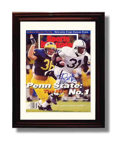 Penn State Football Freddie Scott No 1 Breakthrough SI Cover 1994 College Football Wall Art 8x10 Beveled Frame wall art print – College Football decor