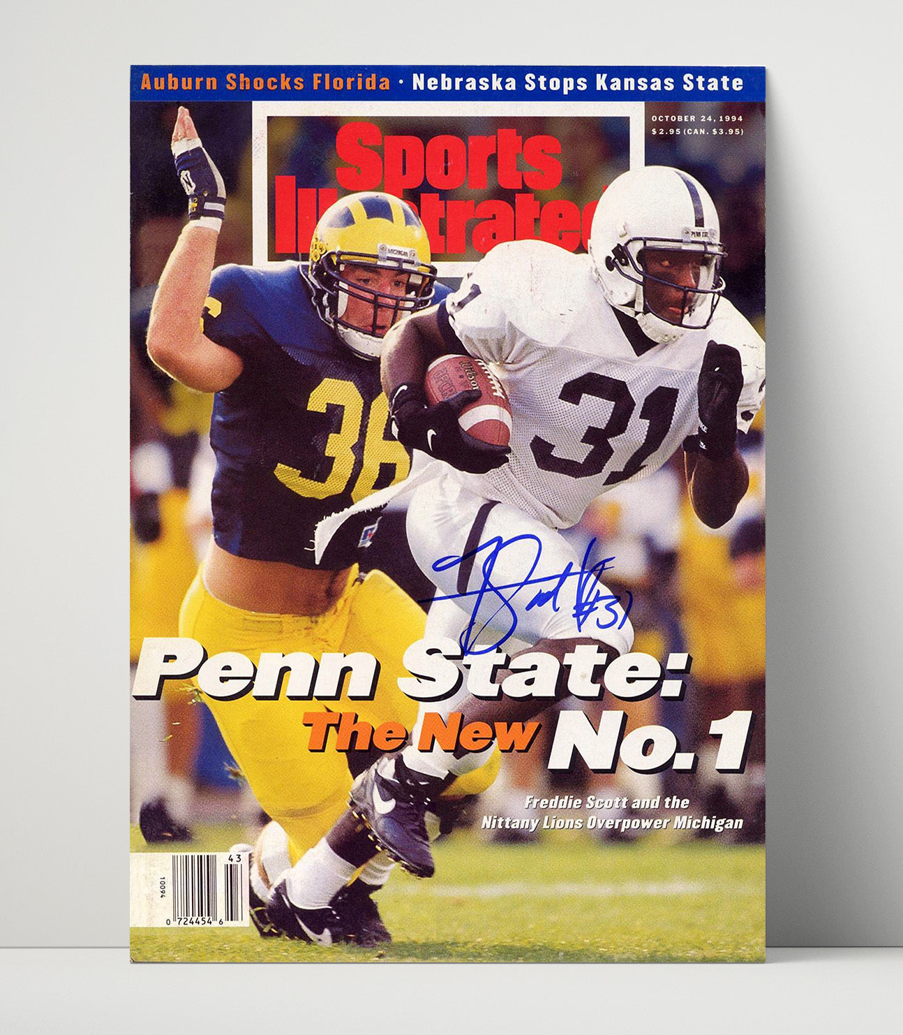Penn State Football Freddie Scott No 1 Breakthrough SI Cover 1994 College Football Wall Art 16x20 Unframed Print wall art print – College Football decor