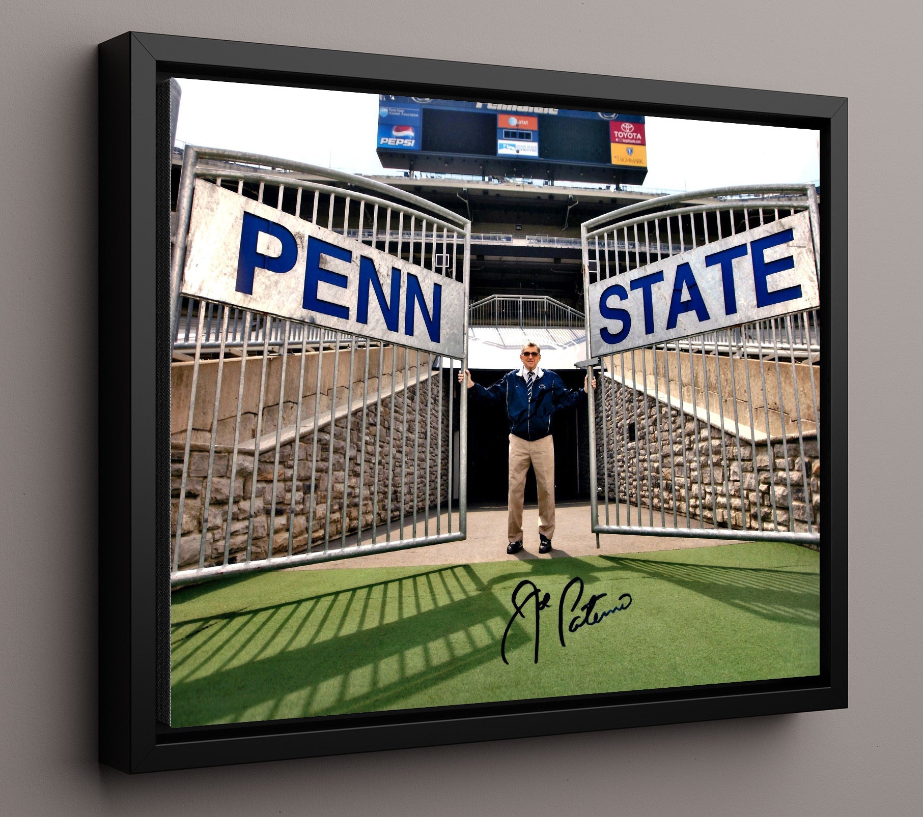 Penn State Football Joe PaternoStadium Entrance College Football Wall Art 16x20 Framed Canvas wall art print – College Football decor