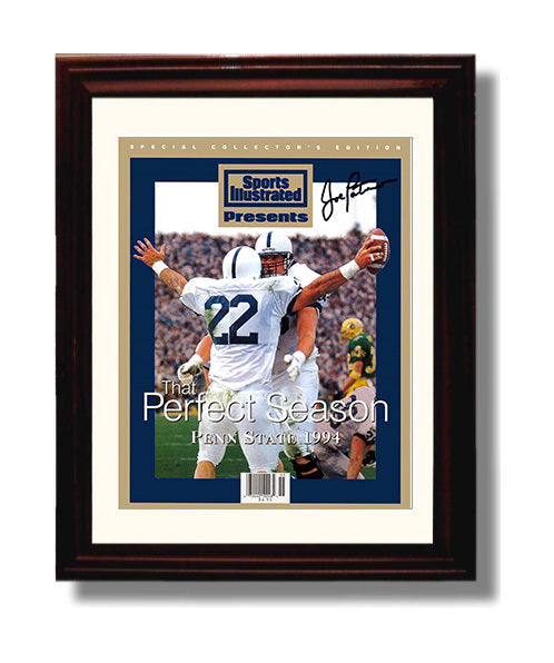 Penn State Football Joe Paterno Perfect Season SI Special 1994 College Football Wall Art 8x10 Beveled Frame wall art print – College Football decor