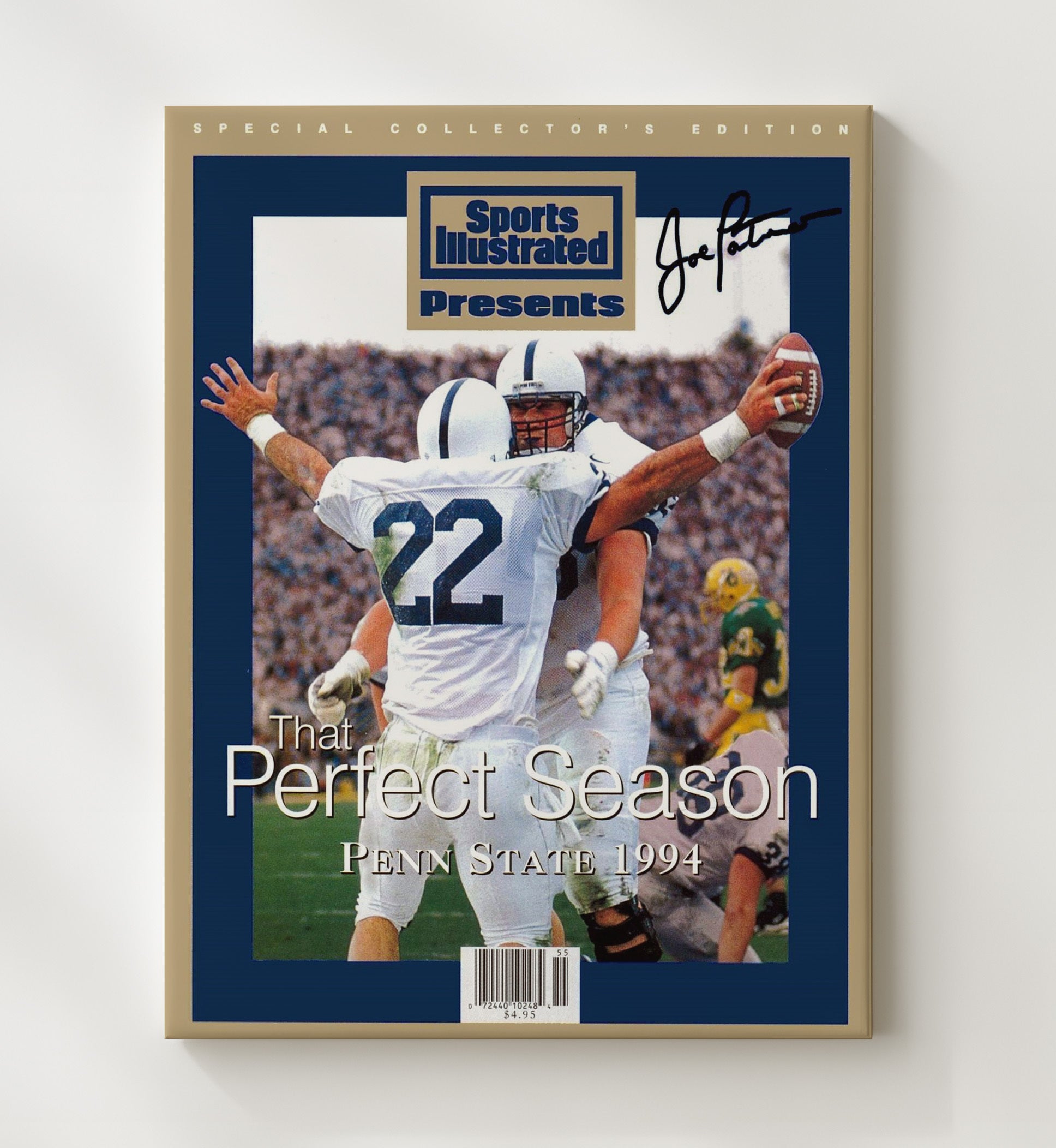 Penn State Football - Joe Paterno Perfect Season SI Special 1994 8x10 Canvas college football wall art