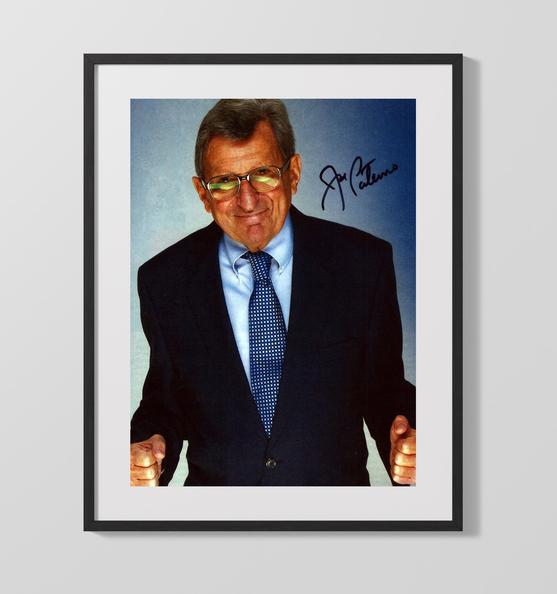 Penn State Football Joe Paterno Sideline Leader College Football Wall Art 16x20 Gallery Frame wall art print – College Football decor