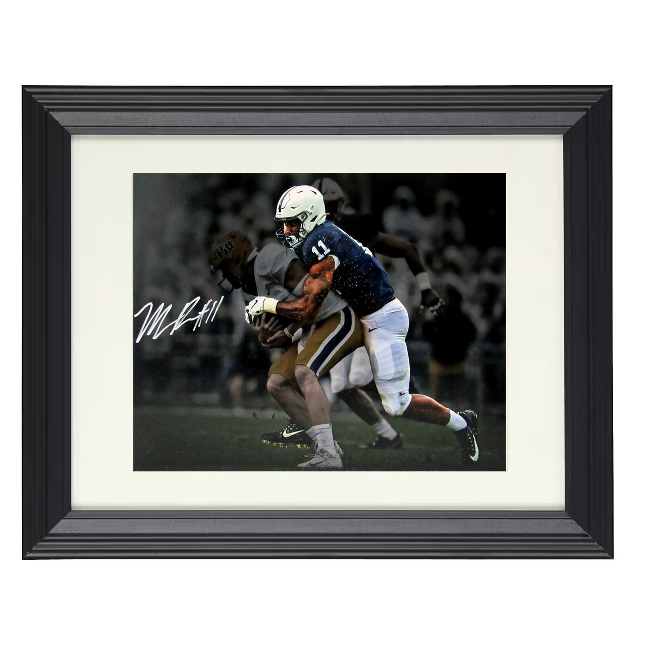 Penn State Micah Parsons Defensive Tackle Impact Hit 8x10 black beveled frame college football wall art